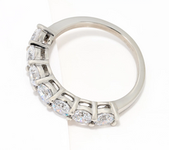 Steel by Diamonique Classic Half Eternity Band Ring, Size 9