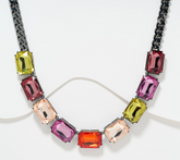 Denim & Co. Simulated Gemstone Necklace 16"L