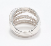 Diamonique Italia Sterling Silver Multi Layer Ring Size 11