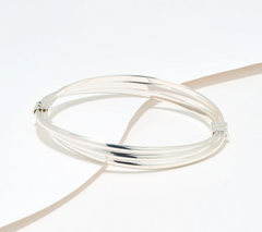 UltraFine 950 Silver Triple Layer Stacked Bangles Avg