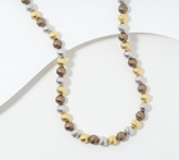 David Markstein Tri Color Mocha Bronze Satin 8mm Bead Magnetic Necklace