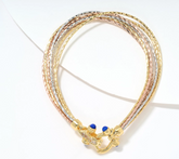 David Markstein Tri Color Bronze Multi-Strand Omega Bracelet w/ Buckle Clasp Avg