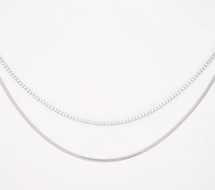 Steel by Diamonique Layered Necklace 18"