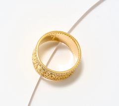 Diamonique Italia Gold Tone Sterling Silver Prayer Band Ring, Size 11