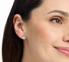 Diamonique Classics Sterling Silver Set of 5 Assorted Stud Earrings