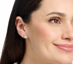 Diamonique Classics Sterling Silver Set of 5 Assorted Stud Earrings