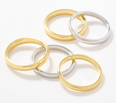 David Markstein Two Tone Bronze Premiere Set of 5 Stacking Rings Size 8