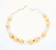 Susan Graver Chunky Nuggets Goldtone Necklace