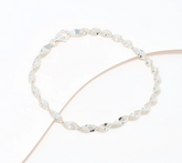 David Markstein White Sterling Silver Debut Twisted Herringbone Bracelet Avg