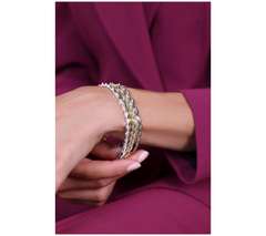 David Markstein White Sterling Silver Debut Twisted Herringbone Bracelet Avg
