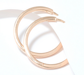 UltraFine 950 Silver Rosegold Tone Safety Lock 1-1/2" Hoop Earrings