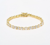 Diamonique Classics Gold Clad Sterling Silver Fancy Cut Tennis Bracelet Avg