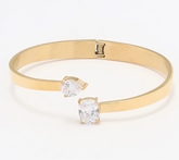 Steel by Diamonique Gold Tone Cuff Bangle Small