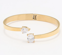 Steel by Diamonique Gold Tone Cuff Bangle Small