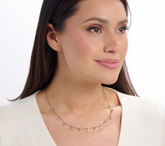 Steel by Diamonique Gold Tone Station Necklace