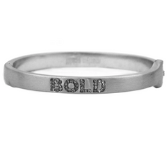 Marlyn Schiff Pave BOLD Silvertone Bangle 7-1/2"