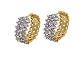Colleen Lopez Goldtone Sterling Silver White Zircon Hugger Hoop