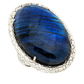 Colleen Lopez Faceted Oval Labradorite Doublet Sterling Silver Ring, Size 5