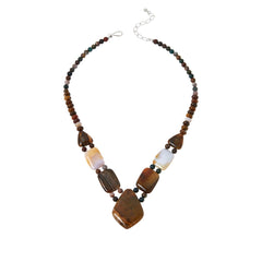 Jay King Sterling Silver Opal in Chalcedony and Jasper Necklace