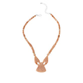 Jay King Sterling Silver Madagascar Peach Stone Necklace 18" .925