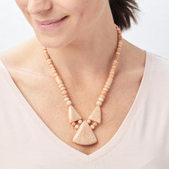 Jay King Sterling Silver Madagascar Peach Stone Necklace 18" .925