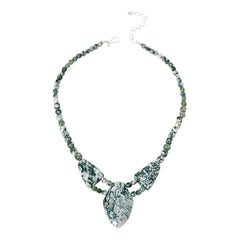 Jay King Sterling Silver Multicolor Moss Agate Necklace 18" .925