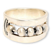 Chaco Canyon Sterling Silver Bead Stamped Ring, Size 8