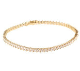 Diamonique 8.25 ct tw 7" Marquise Tennis Bracelet 14K Gold