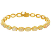 QVC Sterling Silver Goldclad Ethiopian Opal Tennis Bracelet, 6-3/4"
