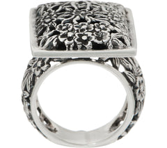 EXEX by Claudia Agudelo Sterling Silver Floral Design Ring Size 7