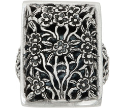 EXEX by Claudia Agudelo Sterling Silver Floral Design Ring Size 7