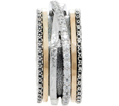 Or Paz Sterling Silver White Zircon Highway Ring, Size 7
