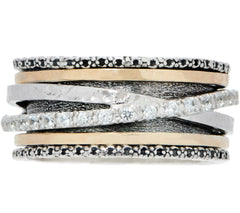 Or Paz Sterling Silver White Zircon Highway Ring, Size 7