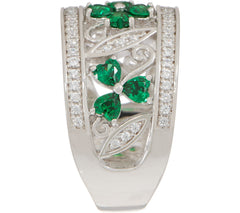 Solvar Sterling Silver Clover & Shamrock Ring, Size 6
