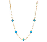 Bronzo Italia 18" Bronze Station Necklace Yellow – Blue Agate Gemstone