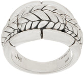 JAI Sterling Silver Bold Basketweave Engraved Band Ring Size 5