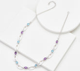 Sterling Silver White Agate Gemstone Link Necklace
