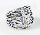 Or Paz Sterling Silver Wire-Wrapped Cross Band Ring, Size 6