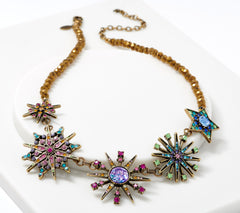 Kirks Folly Goldtone Multicolor Crystal Rainbow Star Necklace, 18"