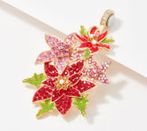 Kirks Folly Goldtone Poinsettia Christmas Star Magnetic Enhancer, 3"