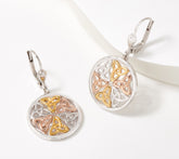 Solvar Sterling Silver Trinity Earrings 3-Tone with 18K Gold-Plated Accents