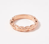JAI Sterling Silver Rose Colored Box Chain Band Ring, Size 11
