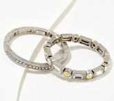 Kirks Folly Aurora Borealis Average Size Stretch Bracelets, Silvertone