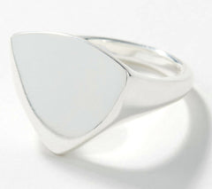 UltraFine 950 Fine Silver Polished Trillion Signet Ring Size 5