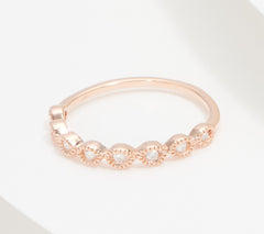 Affinity Diamonds Sterling Silver Tri-Color Stack Set of 3 Rings, Size 8