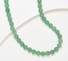 Affinity Gems Opaque Round Gemstone Beaded Green Necklace Sterling