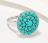 Affinity Gems Sleeping Beauty Sterling Silver Turquoise Round Ring Size 6