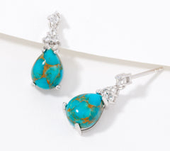 Generation Gems Sterling Silver Sonoran Turquoise Pear Earrings