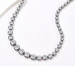 Artisan Crafted Gemstone Tennis Necklace, Sterling Silver