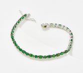Generation Gems Sterling Silver Oval & Round Chrome Diopside Tennis Bracelet, 8"